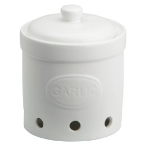 Garlic Storage Jar Matte White